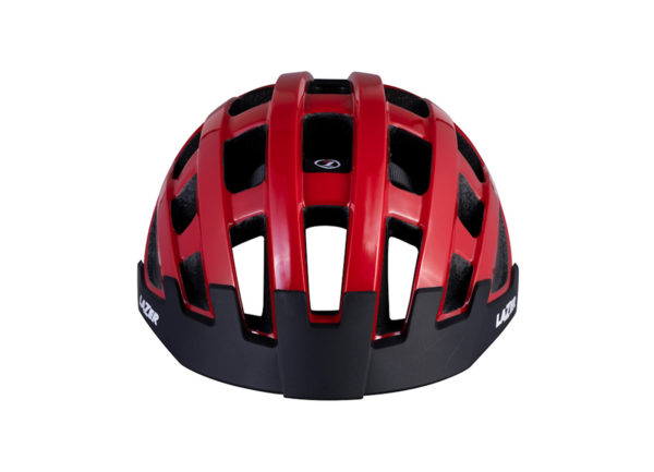 Cykel hjelm fra Lazer Model Compact i farven rød - set forfra