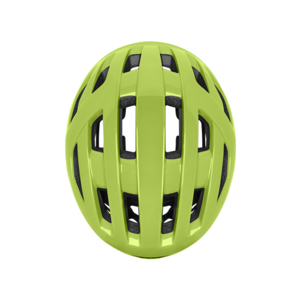 Børne cykelhjelm fra Smith model Zip Jr. Mips i farven algae (lysegrøn) - set oppefra