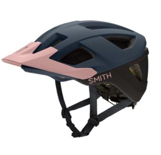 Cykelhjelm fra Smith Session Mips - i farve blå/pink set fra siden
