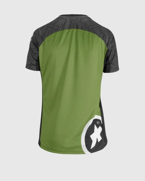 Cykel trøje fra Assos model Trail women's ss jersey i farven grøn - set bagfra