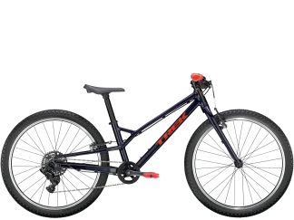 Børne mtb fra Trek model Wahoo 24 Path i farven mørke blå/rød