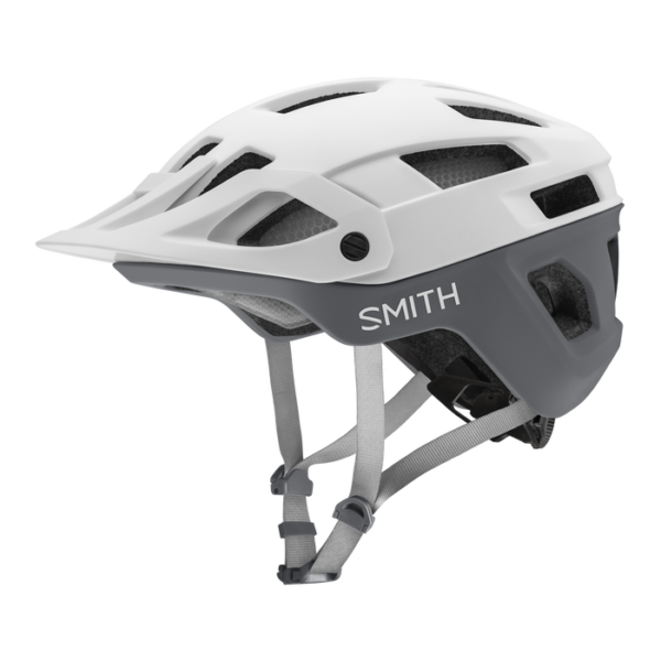 Cykelhjelm fra Smith model Engage Mips i farve hvid cement - set fra siden