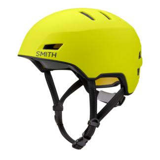 Cykelhjelm fra smith model Express MIPS i farven Neon Gul- set fra siden